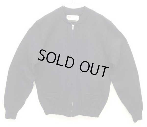 画像1: 80'S SAN FRANCISCO KNITTING MILLS ウール フルジップニット ネイビー USA製 (VINTAGE)