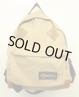 画像: 70'S EASTPAK "NEWSタグ" ボトムレザー ナイロン バックパック ベージュ USA製 (VINTAGE)