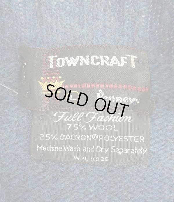 画像2: 70'S TOWNCRAFT ラグランスリーブ クルーネックニット ブルー (VINTAGE)