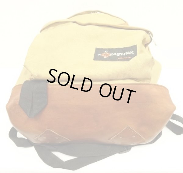 画像6: 70'S EASTPAK "NEWSタグ" ボトムレザー ナイロン バックパック ベージュ USA製 (VINTAGE)