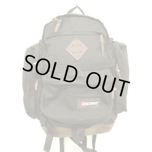 画像: 80'S EASTPAK 旧タグ 両サイド収納付き ボトムレザー ナイロン バックパック ブラック USA製 (VINTAGE)