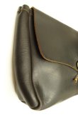 画像3: FERNAND LEATHER "CLUTCH BAG" コンチョボタン付き レザー クラッチバッグ ブラック（茶芯） USA製 (VINTAGE)