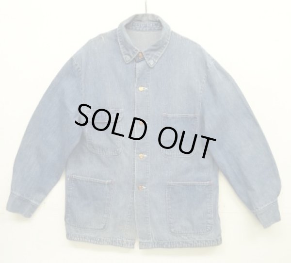 画像1: 70'S WRANGLER 裏地無し デニム カバーオール インディゴ (VINTAGE)