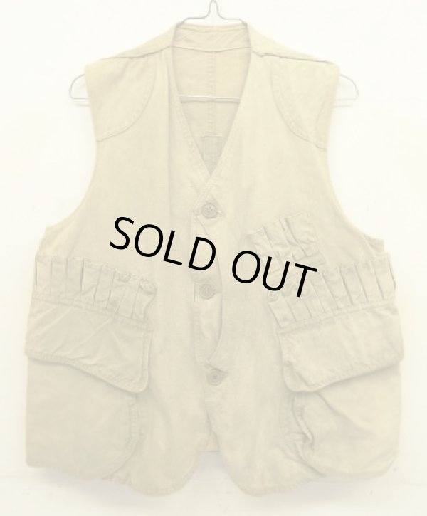 画像1: 40'S UNKNOWN ハーフムーンポケット ハンティングベスト (VINTAGE)