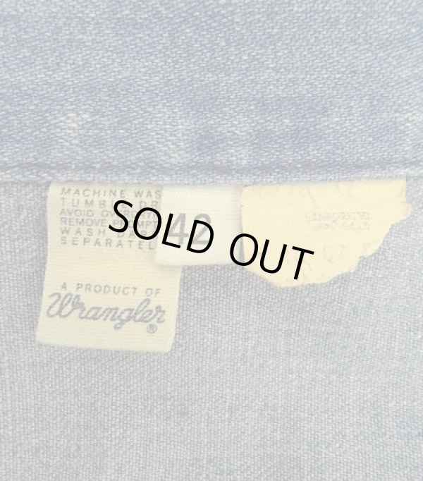 画像2: 70'S WRANGLER 裏地無し デニム カバーオール インディゴ (VINTAGE)