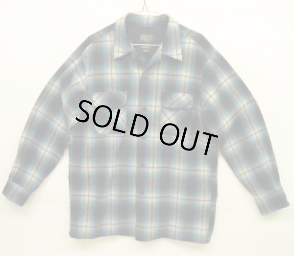 画像1: 00'S PENDLETON "BOARD SHIRT" ウール オープンカラーシャツ オンブレチェック (MINT CONDITION)