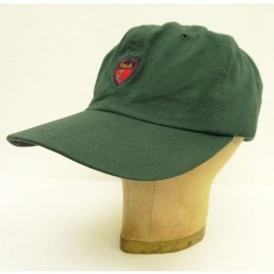 画像: 90'S RALPH LAUREN クレストロゴ ベースボールキャップ グリーン USA製 (VINTAGE)