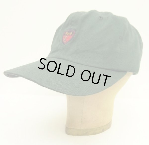 画像1: 90'S RALPH LAUREN クレストロゴ ベースボールキャップ グリーン USA製 (VINTAGE)