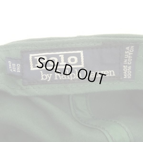 画像6: 90'S RALPH LAUREN クレストロゴ ベースボールキャップ グリーン USA製 (VINTAGE)