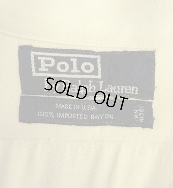 画像2: 90'S RALPH LAUREN レーヨン 長袖 オープンカラーシャツ オフホワイト USA製 (VINTAGE)