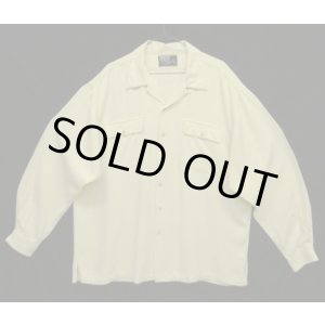 画像: 90'S RALPH LAUREN レーヨン 長袖 オープンカラーシャツ オフホワイト USA製 (VINTAGE)