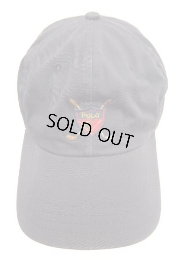 画像2: 90'S RALPH LAUREN クレストロゴ ベースボールキャップ ネイビー USA製 (VINTAGE)