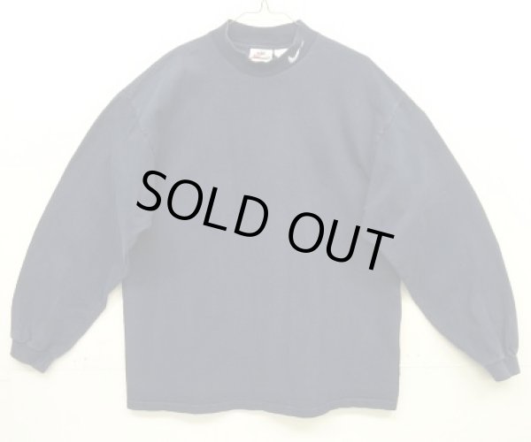 画像1: 90'S NIKE 白タグ モックネック 長袖 Tシャツ ネイビー USA製 (VINTAGE)