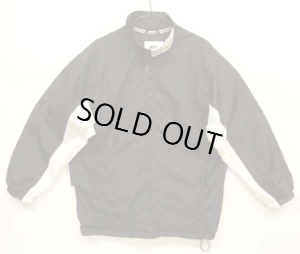 画像1: 90'S NIKE 白タグ 裏地付き ナイロンジャケット ブラック/ホワイト (VINTAGE)