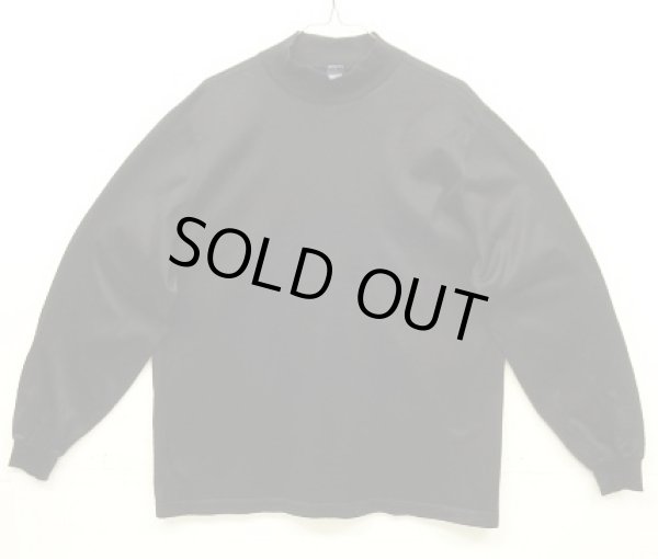 画像1: 90'S LANDS' END モックネック 長袖 Tシャツ ブラック USA製 (VINTAGE)