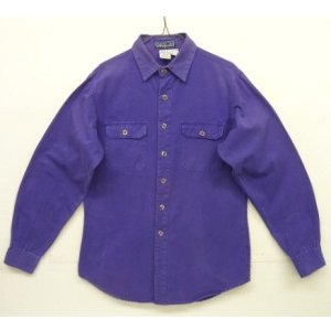 画像: 80'S PATAGONIA Rマークデカタグ キャンバス 長袖 ワークシャツ パープル 香港製 (VINTAGE)