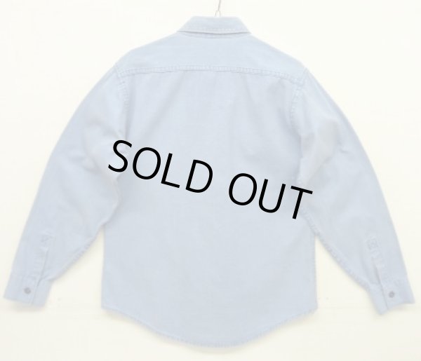 画像3: 70'S PATAGONIA 初期タグ キャンバス 長袖 ワークシャツ ブルー 香港製 (VINTAGE)