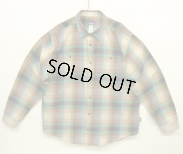 画像1: PATAGONIA オーガニックコットン 長袖 シャツ オンブレチェック (USED)