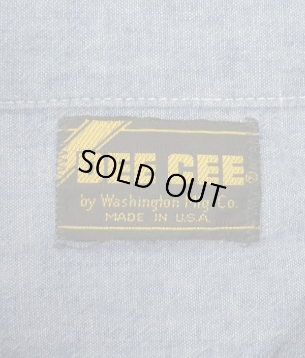 画像2: 70'S WASHINGTON DEE CEE コットン100% 長袖 シャンブレーシャツ ブルー USA製 (VINTAGE)