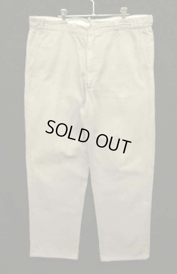 画像1: 60'S BOAT SAIL CLOTH "SANFORIZED" コットン100% ワークパンツ TALON製アルミジップ USA製 (VINTAGE)