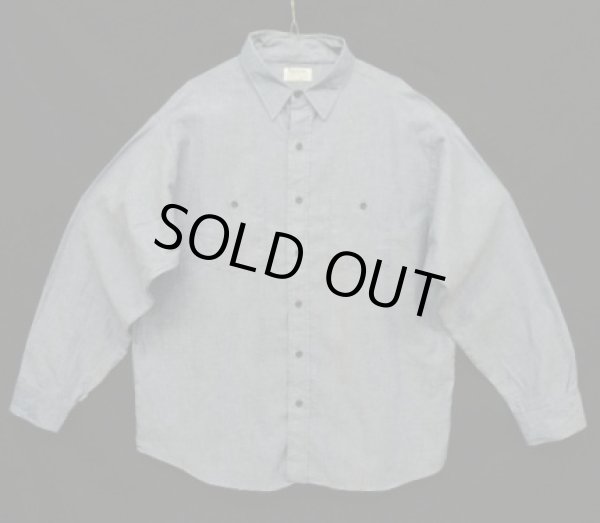 画像1: 60'S RIVERSIDE コットン100% 長袖 シャンブレーシャツ ブルー USA製 (DEADSTOCK)