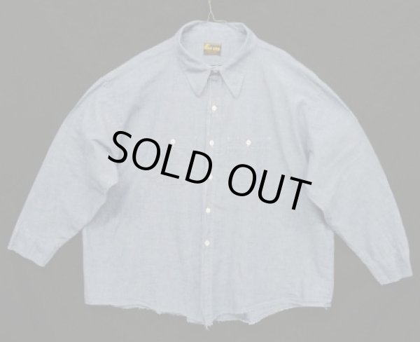 画像1: 70'S WASHINGTON DEE CEE コットン100% 長袖 シャンブレーシャツ ブルー USA製 (VINTAGE)