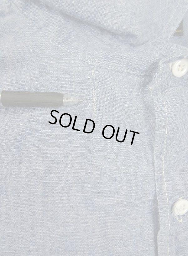 画像4: 70'S WASHINGTON DEE CEE コットン100% 長袖 シャンブレーシャツ ブルー USA製 (VINTAGE)