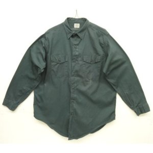 画像: 60'S KEY IMPERIAL コットン 長袖 ワークシャツ ダークグリーン USA製 (VINTAGE)