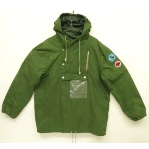画像: 70'S UNKNOWN ユーロワーク 中綿入り プルオーバージャケット ダークグリーン (VINTAGE)