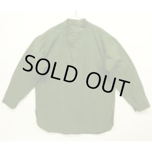 画像: 50'S スウェーデン軍 M55 初期モデル スタンドカラーシャツ ダークグリーン (DEADSTOCK)