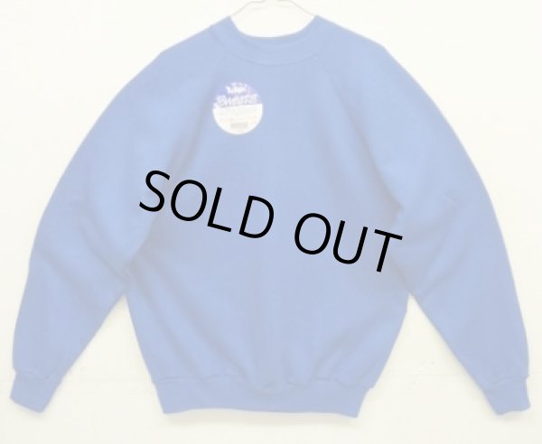 画像1: 80'S TULTEX ラグランスリーブ クルーネック スウェットシャツ ブルー USA製 (DEADSTOCK)