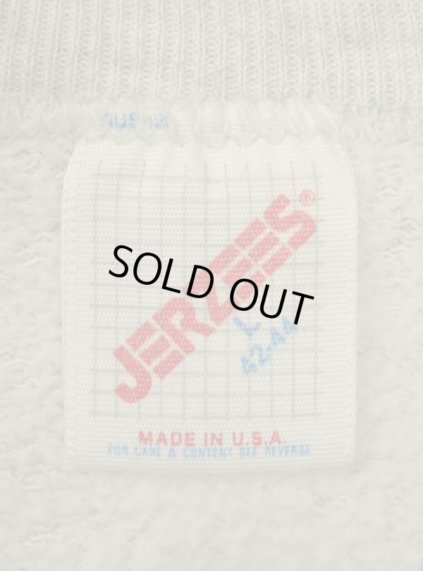 画像2: 80'S JERZEES ラグランスリーブ クルーネック スウェットシャツ ヘザーグレー USA製 (VINTAGE)