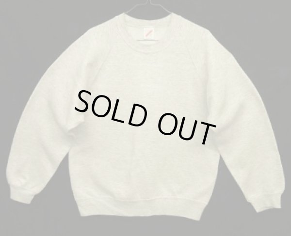 画像1: 80'S JERZEES ラグランスリーブ クルーネック スウェットシャツ ヘザーグレー USA製 (VINTAGE)