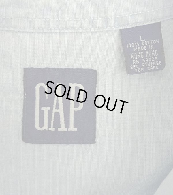 画像2: 90'S GAP 旧タグ 長袖 シャンブレーシャツ ブルー (VINTAGE)