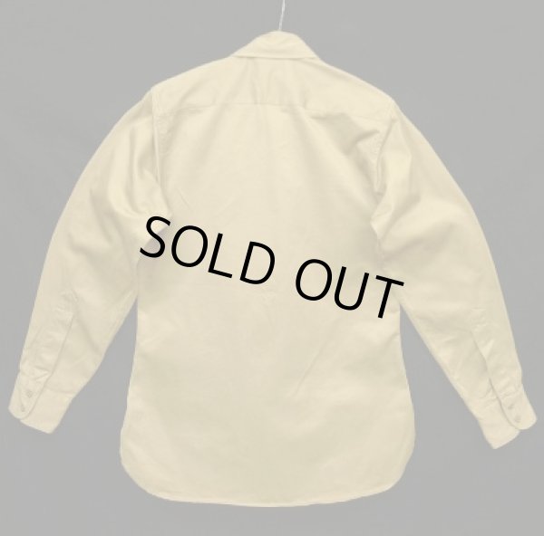 画像5: 50'S アメリカ軍 US ARMY "STAND UP COLLAR" マチ付き 長袖 チノシャツ ベージュ (VINTAGE)