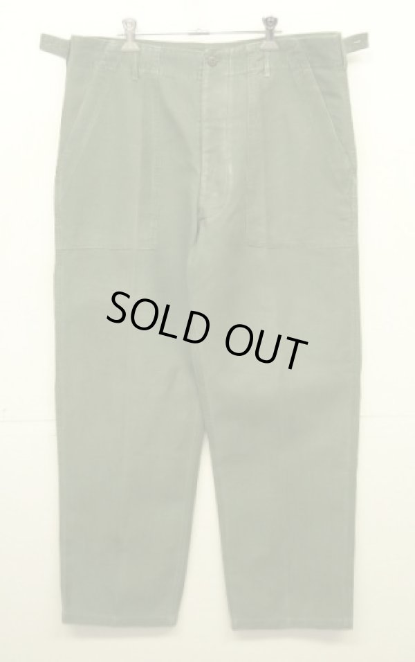 画像1: 60'S アメリカ軍 US ARMY "OG107" 初期モデル コットンサテン 平ボタン ベイカーパンツ (VINTAGE)