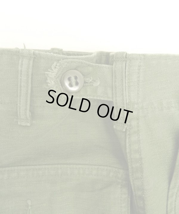 画像3: 60'S アメリカ軍 US ARMY "OG107" 初期モデル コットンサテン 平ボタン ベイカーパンツ (VINTAGE)