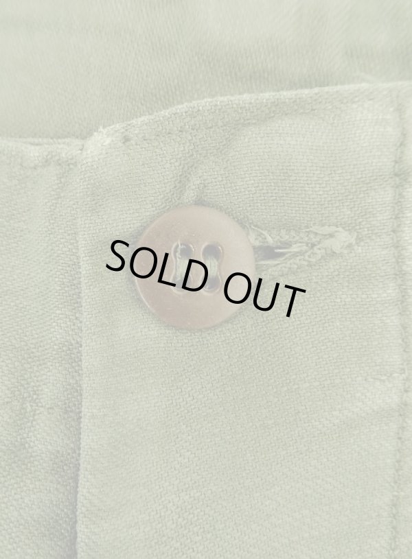 画像2: 60'S アメリカ軍 US ARMY "OG107" 初期モデル コットンサテン 平ボタン ベイカーパンツ (VINTAGE)