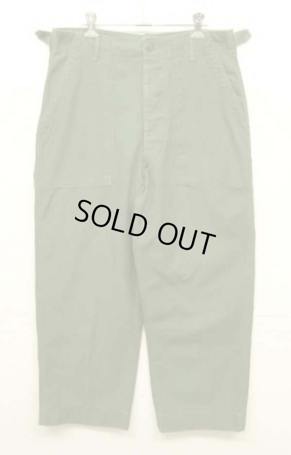 画像1: 60'S アメリカ軍 US ARMY "OG107" 初期モデル コットンサテン 平ボタン ベイカーパンツ (VINTAGE)