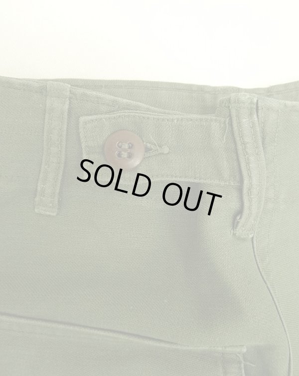 画像3: 60'S アメリカ軍 US ARMY "OG107" 初期モデル コットンサテン 平ボタン ベイカーパンツ (VINTAGE)