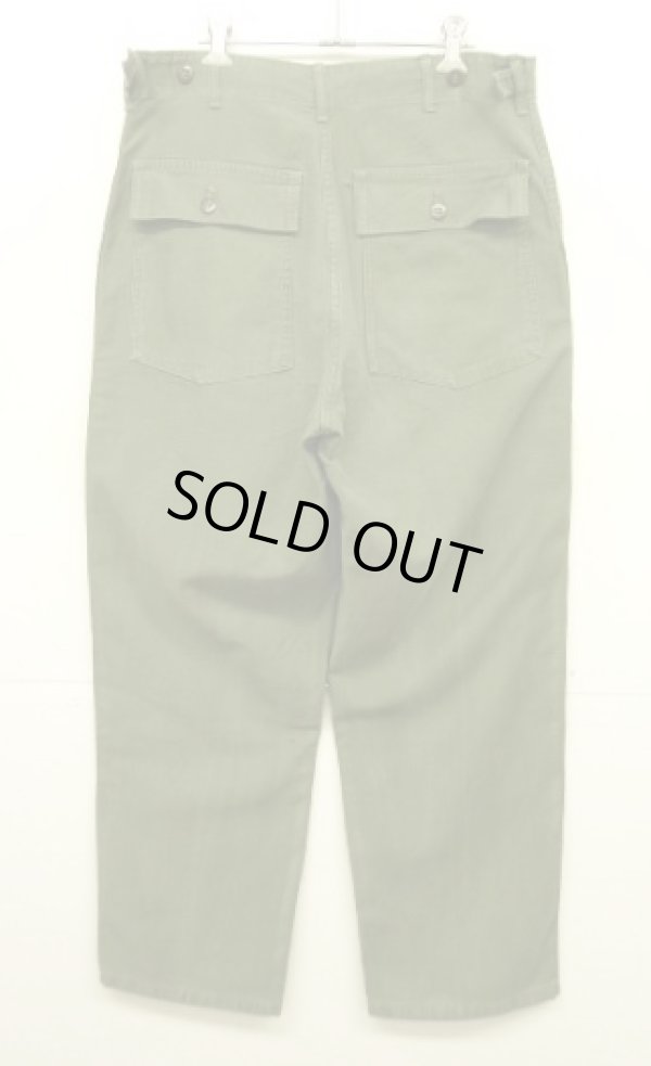 画像4: 60'S アメリカ軍 US ARMY "OG107" 初期モデル コットンサテン 平ボタン ベイカーパンツ (VINTAGE)