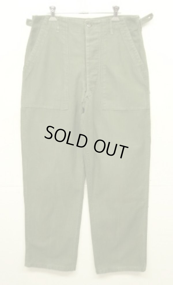 画像1: 60'S アメリカ軍 US ARMY "OG107" 初期モデル コットンサテン 平ボタン ベイカーパンツ (VINTAGE)