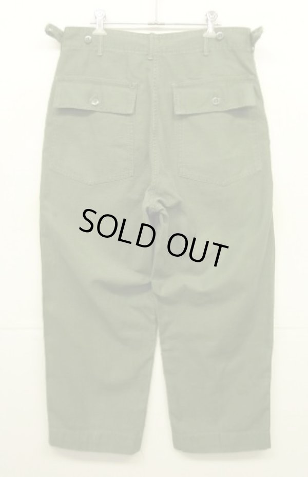 画像4: 60'S アメリカ軍 US ARMY "OG107" 初期モデル コットンサテン 平ボタン ベイカーパンツ (VINTAGE)