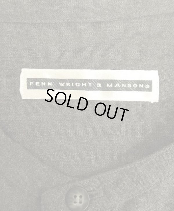 画像2: FENN WRIGHT & MANSON レーヨン 長袖 ノーカラーシャツ チャコール (USED)