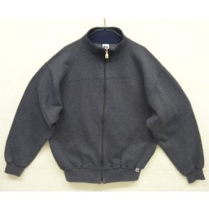 画像: 90'S RUSSELL ATHLETIC フルジップ スタンドカラー スウェットシャツ ヘザーネイビー メキシコ製 (VINTAGE)