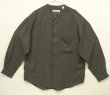 画像1: FENN WRIGHT & MANSON レーヨン 長袖 ノーカラーシャツ チャコール (USED)