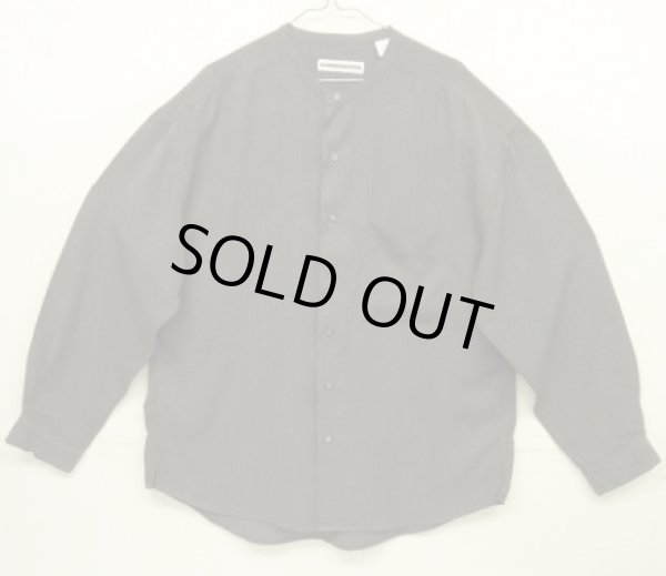 画像1: FENN WRIGHT & MANSON レーヨン 長袖 ノーカラーシャツ チャコール (USED)