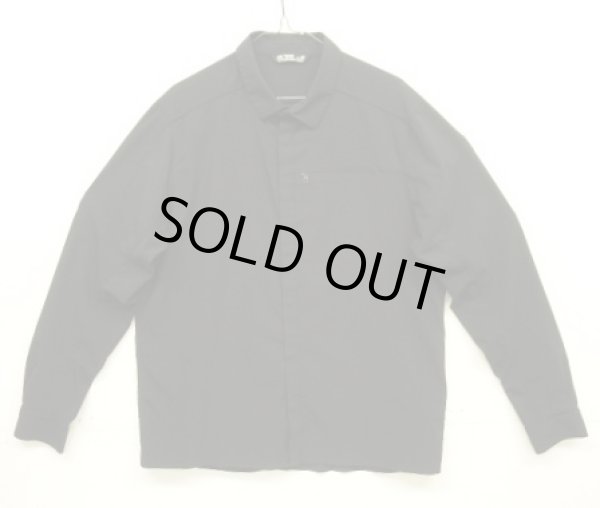 画像1: ARC'TERYX "SKYLINE LS SHIRT" 比翼付き スナップボタン ナイロンシャツ ブラック (USED)