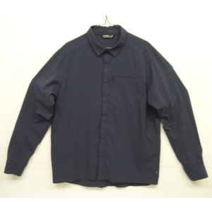 画像: ARC'TERYX "SKYLINE LS SHIRT" 比翼付き スナップボタン ナイロンシャツ ネイビー (USED)