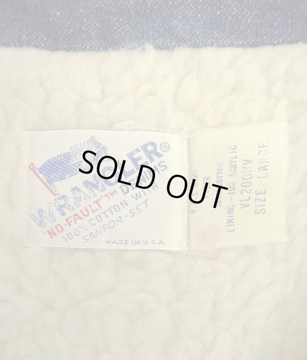 画像2: 80'S WRANGLER "NO-FAULT DENIMS" 裏地ボア デニムベスト インディゴ USA製 (VINTAGE)